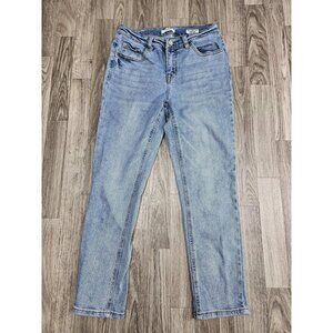 (3/$35) Kensie Jeans Womens 6/28 Blue Effortless Skinny Crop Distressed Denim